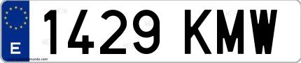 Ejemplo de matrícula española 1429 KMW