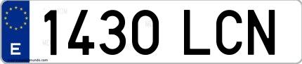 Ejemplo de matrícula española 1430 LCN