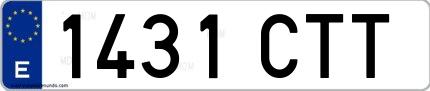 Ejemplo de matrícula española 1431 CTT
