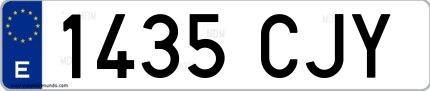 Ejemplo de matrícula española 1435 CJY