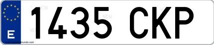 Ejemplo de matrícula española 1435 CKP