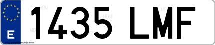 Ejemplo de matrícula española 1435 LMF