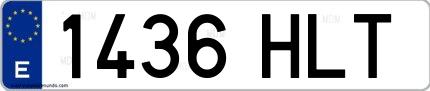 Ejemplo de matrícula española 1436 HLT