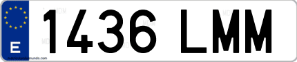 Ejemplo de matrícula de coche ordinaria 1436 LMM