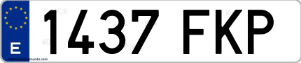 Ejemplo de matrícula de coche ordinaria 1437 FKP
