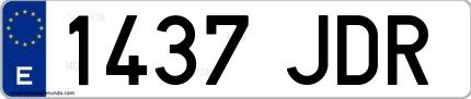 Ejemplo de matrícula española 1437 JDR