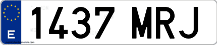 Ejemplo de matrícula de coche ordinaria 1437 MRJ