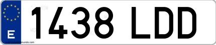 Ejemplo de matrícula española 1438 LDD