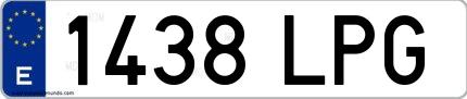 Ejemplo de matrícula española 1438 LPG