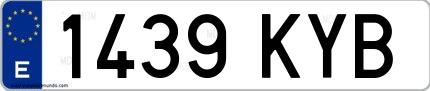 Ejemplo de matrícula española 1439 KYB
