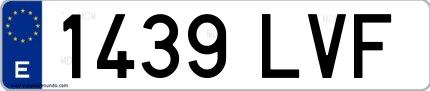 Ejemplo de matrícula española 1439 LVF