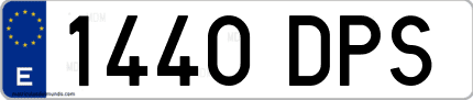 Ejemplo de matrícula de coche ordinaria 1440 DPS