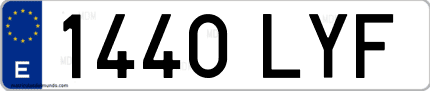 Ejemplo de matrícula de coche ordinaria 1440 LYF