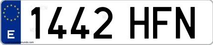 Ejemplo de matrícula española 1442 HFN