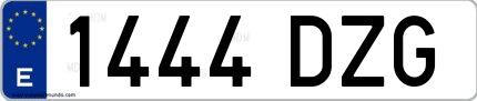 Ejemplo de matrícula española 1444 DZG