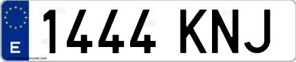 Ejemplo de matrícula española 1444 KNJ