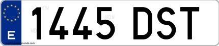Ejemplo de matrícula española 1445 DST
