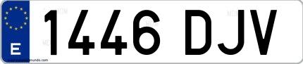 Ejemplo de matrícula española 1446 DJV