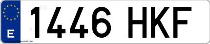 Ejemplo de matrícula española 1446 HKF