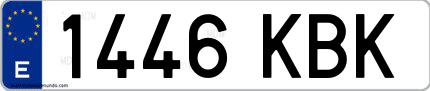 Ejemplo de matrícula española 1446 KBK