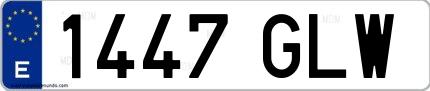 Ejemplo de matrícula española 1447 GLW