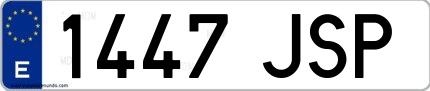 Ejemplo de matrícula española 1447 JSP