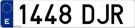 Ejemplo de matrícula española 1448 DJR