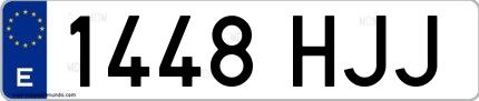 Ejemplo de matrícula española 1448 HJJ