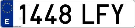 Ejemplo de matrícula española 1448 LFY