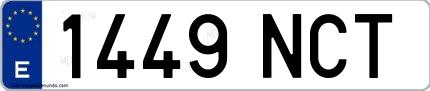 Ejemplo de matrícula española 1449 NCT