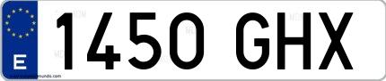 Ejemplo de matrícula española 1450 GHX