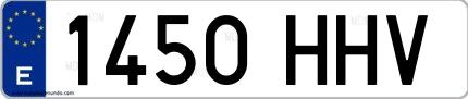 Ejemplo de matrícula española 1450 HHV