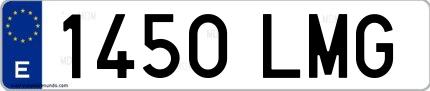 Ejemplo de matrícula española 1450 LMG