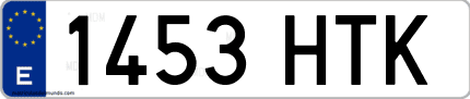 Ejemplo de matrícula de coche ordinaria 1453 HTK
