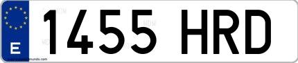 Ejemplo de matrícula española 1455 HRD