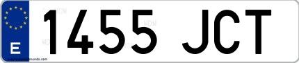 Ejemplo de matrícula española 1455 JCT