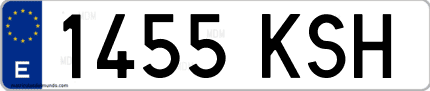 Ejemplo de matrícula de coche ordinaria 1455 KSH