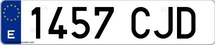 Ejemplo de matrícula española 1457 CJD