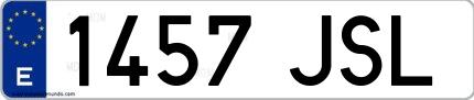 Ejemplo de matrícula española 1457 JSL