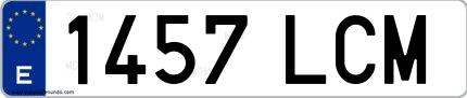 Ejemplo de matrícula española 1457 LCM
