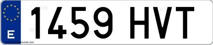 Ejemplo de matrícula española 1459 HVT