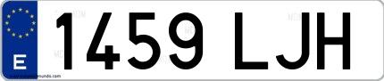 Ejemplo de matrícula española 1459 LJH
