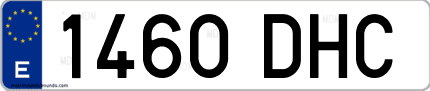Ejemplo de matrícula de coche ordinaria 1460 DHC