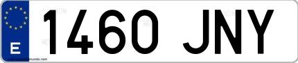 Ejemplo de matrícula española 1460 JNY