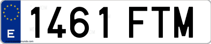 Ejemplo de matrícula de coche ordinaria 1461 FTM