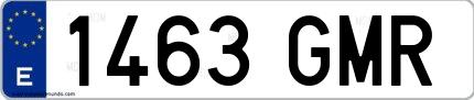 Ejemplo de matrícula española 1463 GMR