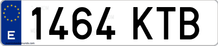 Ejemplo de matrícula de coche ordinaria 1464 KTB
