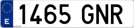 Ejemplo de matrícula española 1465 GNR