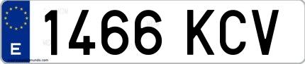 Ejemplo de matrícula española 1466 KCV
