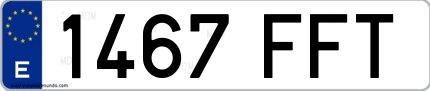 Ejemplo de matrícula española 1467 FFT